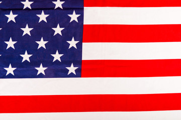 top view of national american flag with stars and stripes
