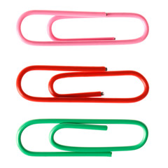 Single office clip isolated over the white background, set of three different foreshortenings