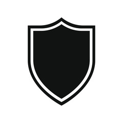 Shield icon. Protection symbol. Isolated sign black shield on white background. Vector illustration