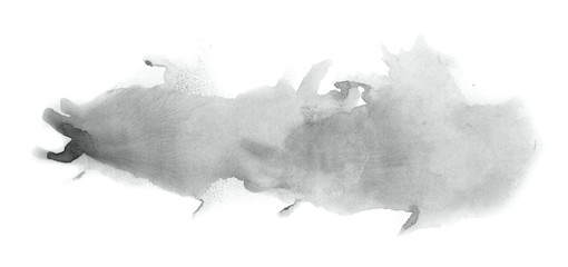 Abstract watercolor background hand-drawn on paper. Volumetric smoke elements. Neutral Gray color. For design, web, card, text, decoration, surfaces.