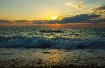 Sun rays over the sea