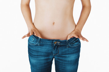Naklejka premium Abdomen of woman, diet