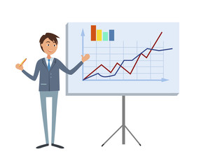 Financial Analytic Making Presentation Man in Suit