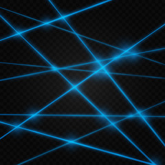 Set of abstract colors laser beam. Transparent is isolated on a black background. Vector illustration.