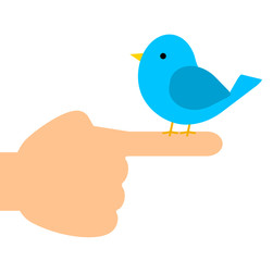 指にとまる青い鳥