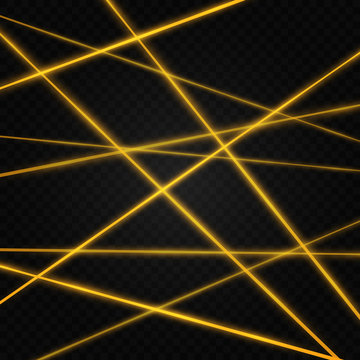 Set of abstract colors laser beam. Transparent is isolated on a black background. Vector illustration.