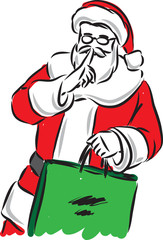 santa Claus making silence gesture vector illustration