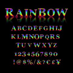 Vector of stylized colorful font