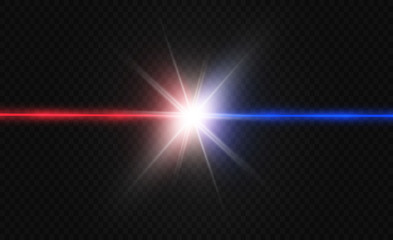Naklejka premium Two color light is isolated on transparent background. Vector illustration