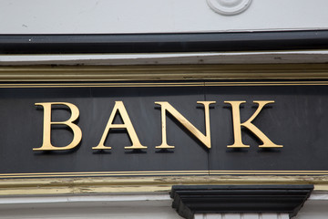 Bank Sign on Building