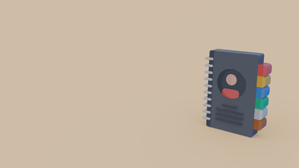 3d icon of diary