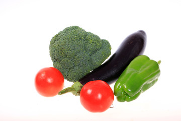 vegetables on white background