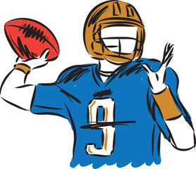 FOOTBALL PLAYER MAN VECTOR ILLUSTRATION