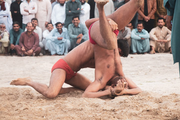 Kusthi (local wrestling) in open public ground at Deria, Dubai, UAE