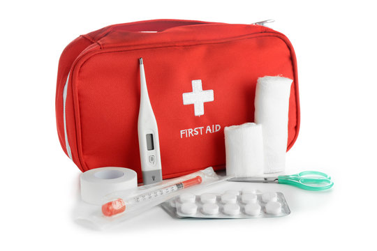 First Aid Kit On White Background