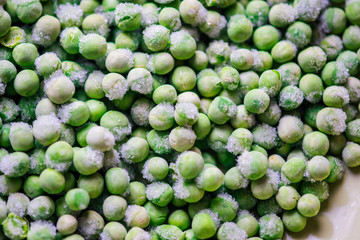 Tiefkühlgemüse gefrorene frische grüne Erbsen