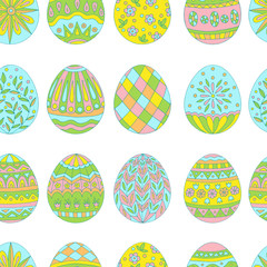 Seamless pattern of easter eggs