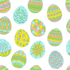 Seamless pattern of easter eggs
