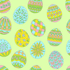 Seamless pattern of easter eggs