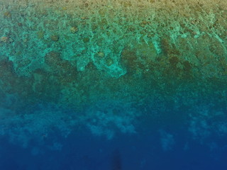 Aerial of coral reef