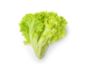 Fresh lettuce salad on white background