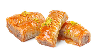 Turkish Ramadan Dessert Baklava isolated on white