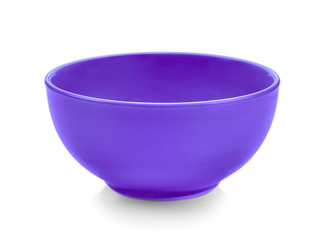 purple bowl on white background