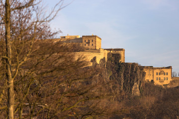 castle ehrenbreitstein koblenz germany in the winter sun