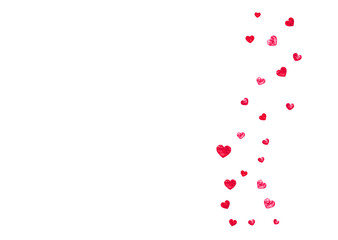 Valentines day card with glitter hearts.