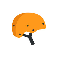 Orange bike helmet. Vector illustration. EPS 10.
