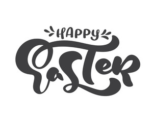 Vector happy Easter text Hand drawn calligraphy and brush pen isolated lettering. design for holiday greeting card and invitation of the happy Easter day