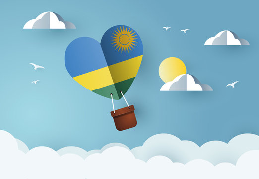 Heart Air Balloon With Flag Of Rwanda For Independence Day Or Something Similar