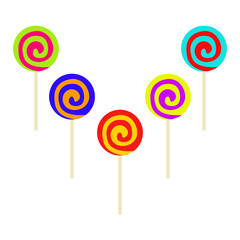 Lollipops. Set of lollipop. Candy - sweet symbol. Vector. Vector illustration. EPS 10.