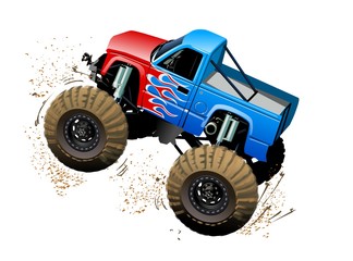 Cartoon Monster Truck isolated on white background © Mechanik