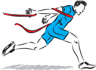 runner finish line vector illustration