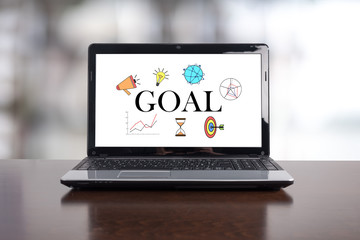 Goal concept on a laptop