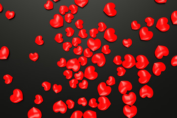 3d rendering heart on black background