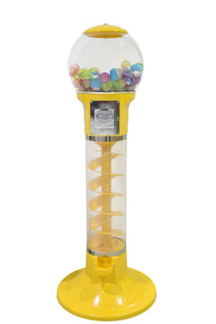 Vector Kawaii Toy Vending Machine with Easter Toys. Cute Gadget