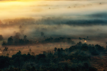 Fototapeta premium The viewpoints on mountain landscape at time sunrise.