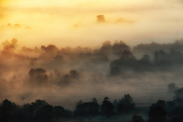 The viewpoints on mountain landscape at time sunrise.