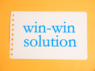 Win-Win Solution Words Concept