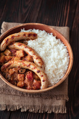 Thai red curry with sausages