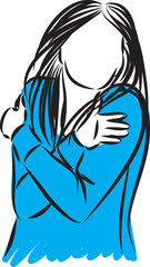 woman cold gesture vector illustration