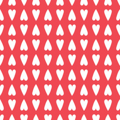 Heart seamless pattern. Vector love illustration. Valentine's Day, wedding. Scrapbook, gift wrapping paper, textile. Doodle sketch red and white background
