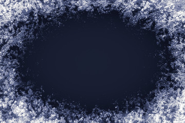 frame texture of blue ice snow for mockup or background
