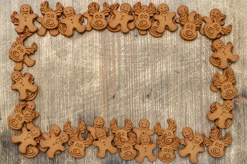 Frame from gingerbread cookies