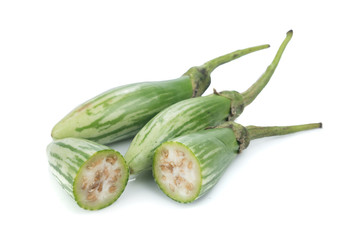 Thai Eggplant isolated on a white background, element of thai food concept