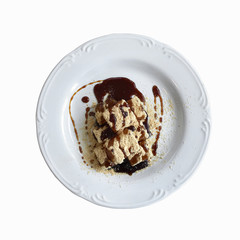 Warabimochi on white background with clipping path.