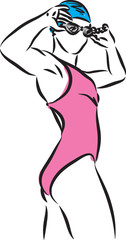 swimmer girl vector illustration
