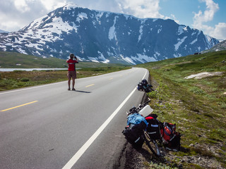 Fototapeta premium Beautiful Norwegian nature, mountains, roads